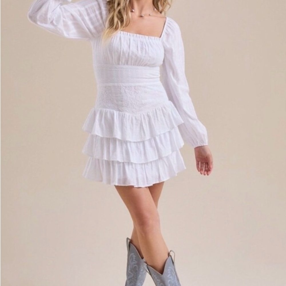 NEW WITH TAGS Altar’d State Naomi White Mini Dress